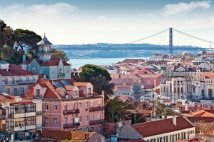 'Lisbon Skyline' Stephen Knowles. Fine Art Prints. Fine Art Cards