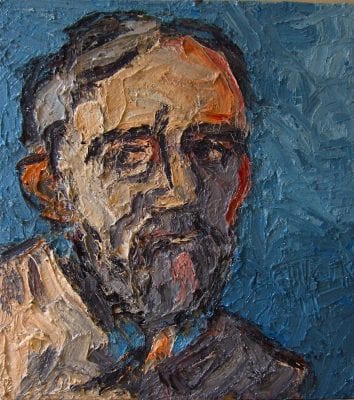 'Portrait With Blue Background' by Barry De More