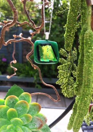 'Striking Green Metallic Abstract Glass' by Magpie Moments