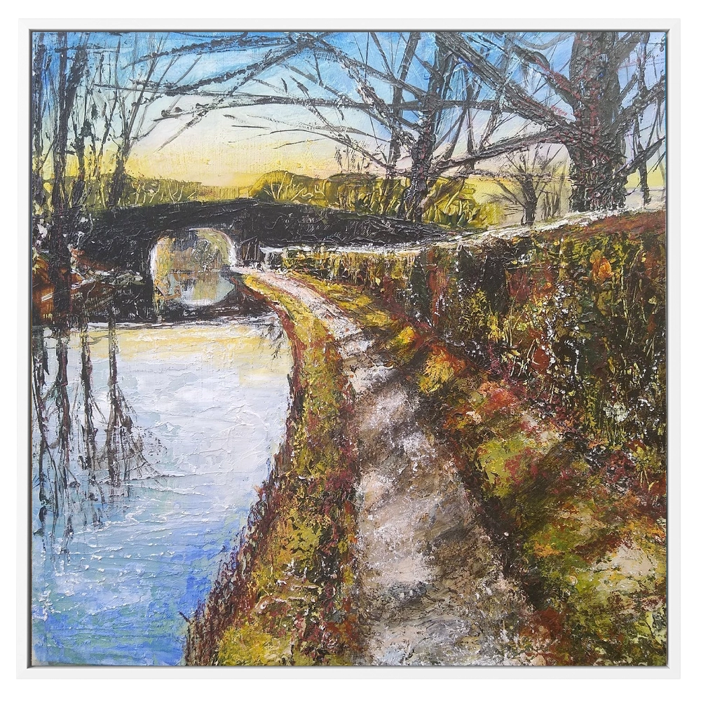 'Dappled Shade' Pat Richardson White Framed Canvas Artwork