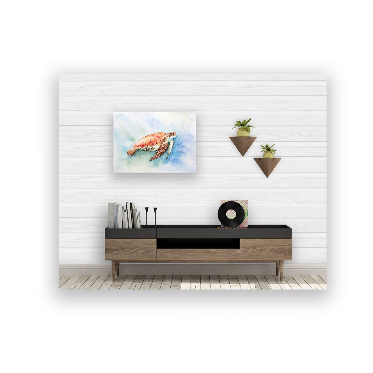 Sea Turtle by Helen Worthington Original Painting room set