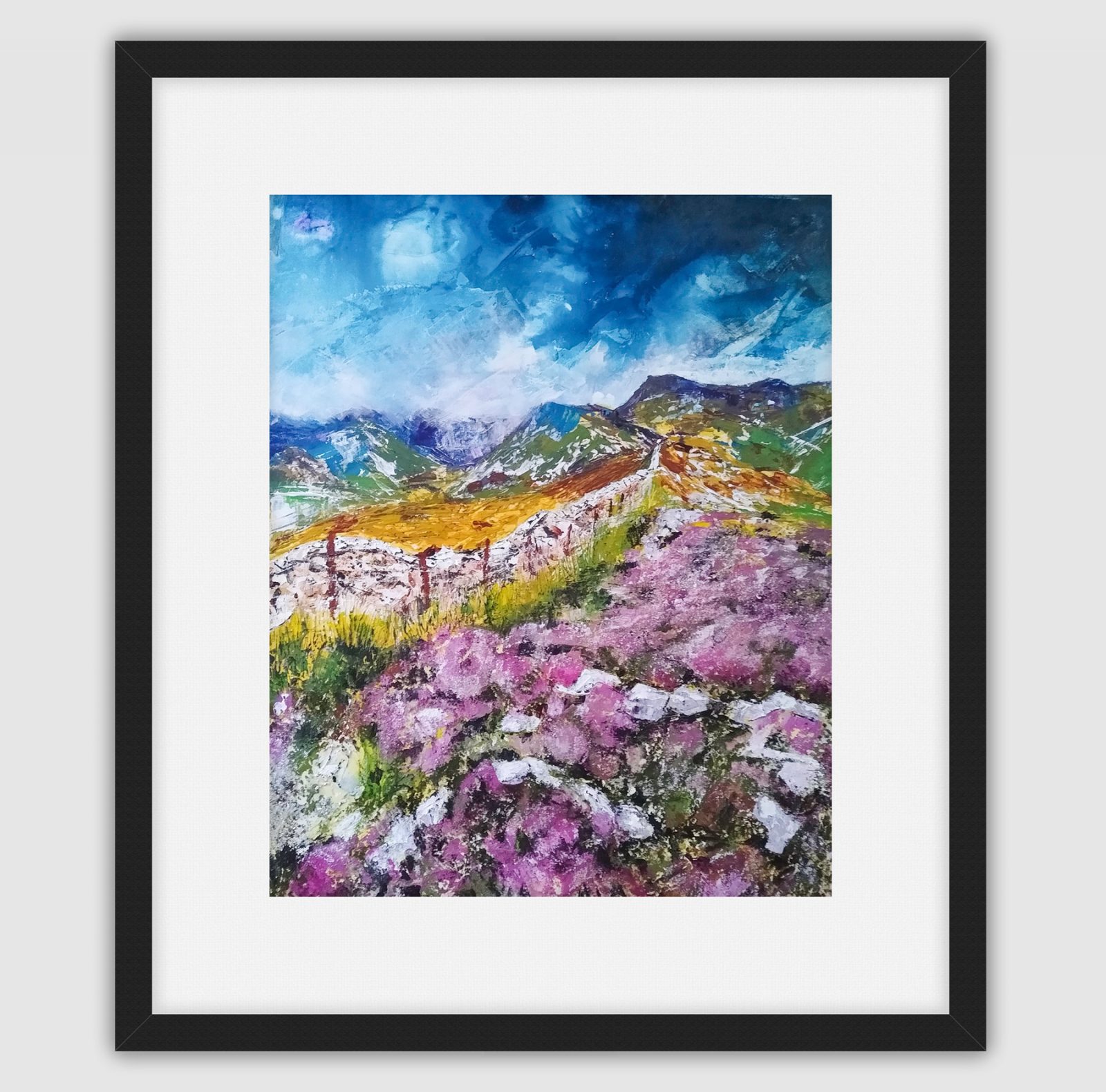 'The Heathers Out' Framed print by Pat Richardson