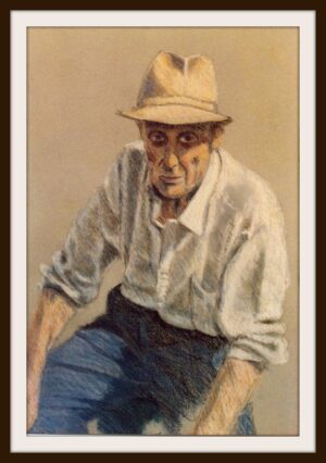 'Austrian in Straw Hat' Barry De More. Original Painting