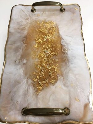 Large Gold Leaf tray by Tara Art London
