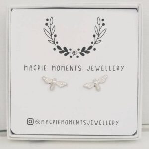 Small Bee Ear Studs in box