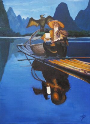 'Cormorant Fishing in Guelin' by Chris Rowe
