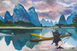 'Cormorant Fishing in Guelin' by Chris Rowe