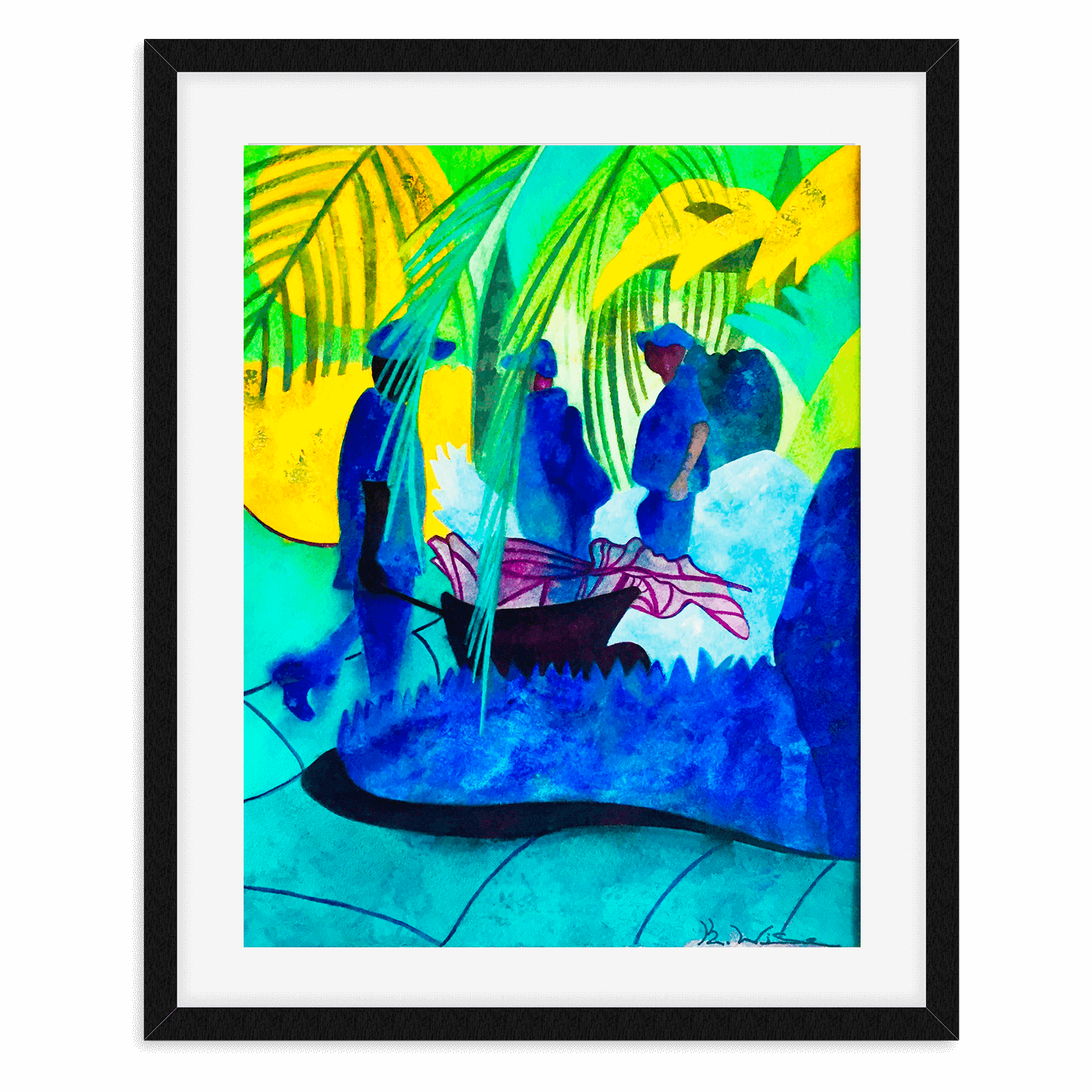 'Gardeners At Work'. A framed fine art print by Karen Wise