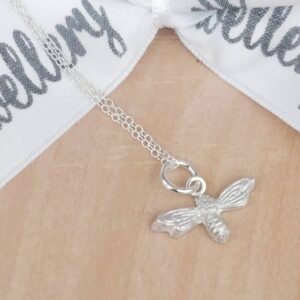 Small Silver Bee on Silver Chain by Magpie Moments