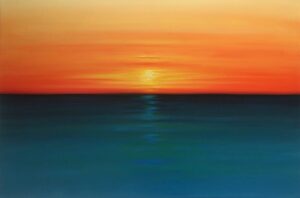 'On a Blue Ocean, Against Tomorrow’s Sky'<br/>Julia Everett<br/>Original Painting<br/>Oil on Canvas<br/>60cm x 90cm