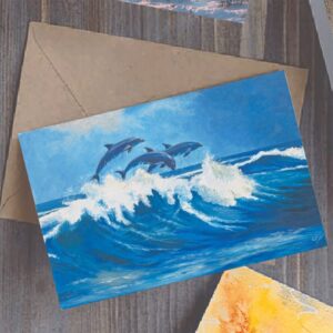 Dolphin Art Card by Chris Rowe