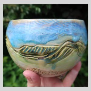 'Large Hand Thrown & Decorated Bowl. by Pam Matthews