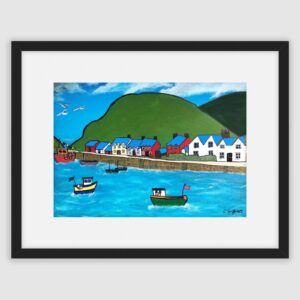 'Fishguard Harbour' A fine print and card by Lynda Griffiths