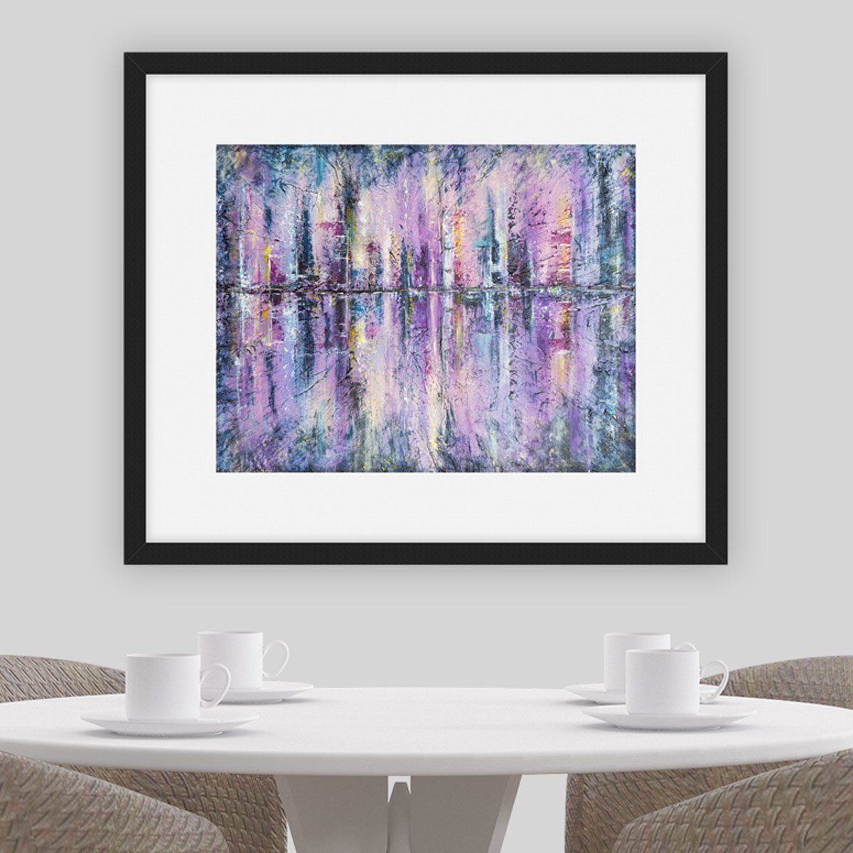 'Cityscape Reflected' Large framed fine art print by Helen Worthington