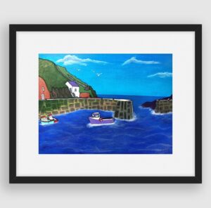 'Porthgain Harbour, Wales' Framed fine art prints by Lynartwales