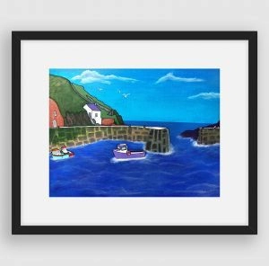 'Porthgain Harbour, Wales' Framed fine art prints by Lynartwales