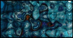 Dark Secrets abstract digital art on canvas by Margaret Ruaux