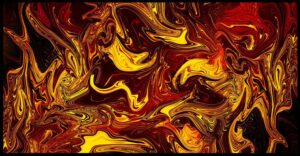 Golden Connections abstract digital art on canvas by Margaret Ruaux