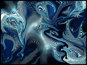 Rhythms of the Universe abstract digital art on canvas by Margaret Ruaux