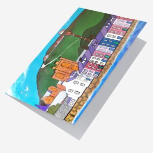Open card of Aberystwyth by Lynda Griffiths