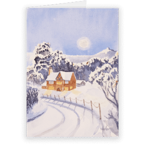Winter Snow, Rivington. A fine art Christmas Card by Morton Murray