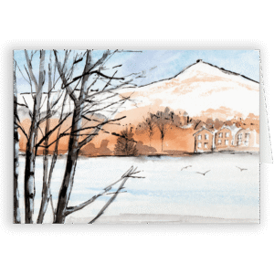 The Pike From Butterwick Fields. Christmas Card by Rosie Rimmer