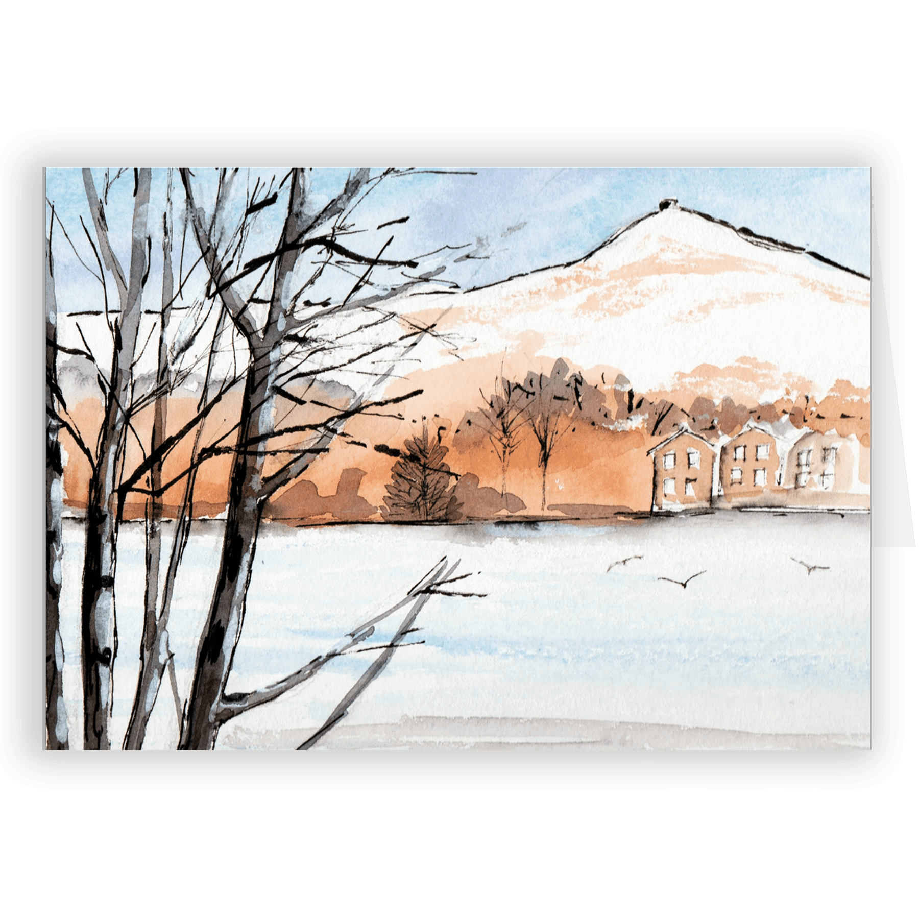 The Pike From Butterwick Fields. Christmas Card by Rosie Rimmer