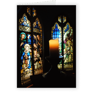 Candle. A fine art Christmas Card by Tracy Calderbank