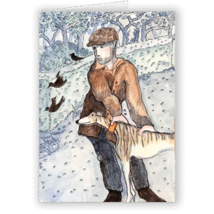 Chasing The Birds. A fine art Christmas Card by Kate Collins