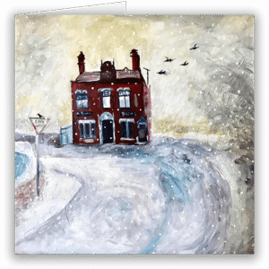 House In The Snow. A Christmas Card by Kate Collins