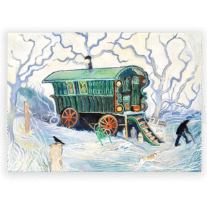 Lonely Caravan. A fine art Christmas Card by Kate Collins