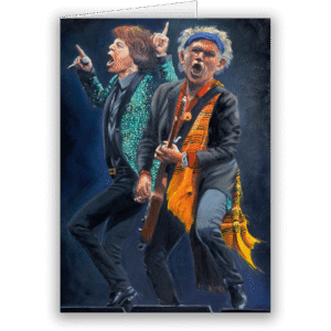 Mick and Keith, Satisfaction. A fine art card by Chris Rowe
