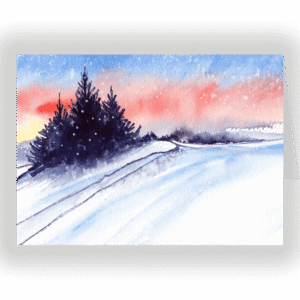 Moorland Snowfall. Fine art card by Rosie Rimmer