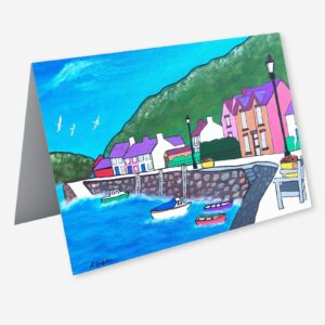 Fine art greeting card of Fishguard Harbour by Lynda Griffiths (Lynartwales)