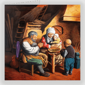 Saying Grace. A fine art card by Neil Baglow