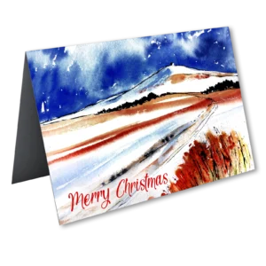 Snowy Day On Rivington Pike. A fine art card by Rosie Rimmer