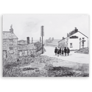 After School by Bob's Smithy, Bolton. Fine art print by Harold Willett