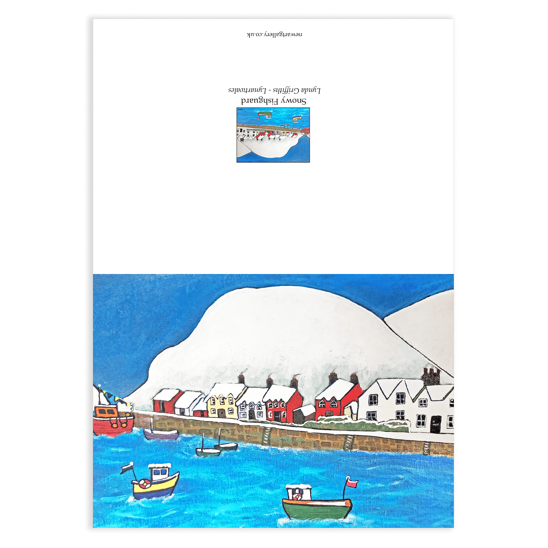 'A Snowy Fishguard' Art Card. - Image 2