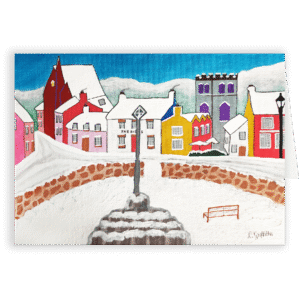 St David's 'Winter Wonderland' A fine art card by Lynda Griffiths