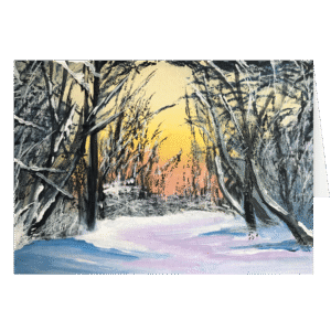 Winter Walk. A fine art card by Lisa Joli Art