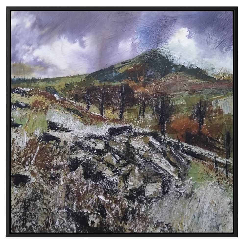 'Rocky Outcrop' Pat Richardson Black Framed Canvas Artwork