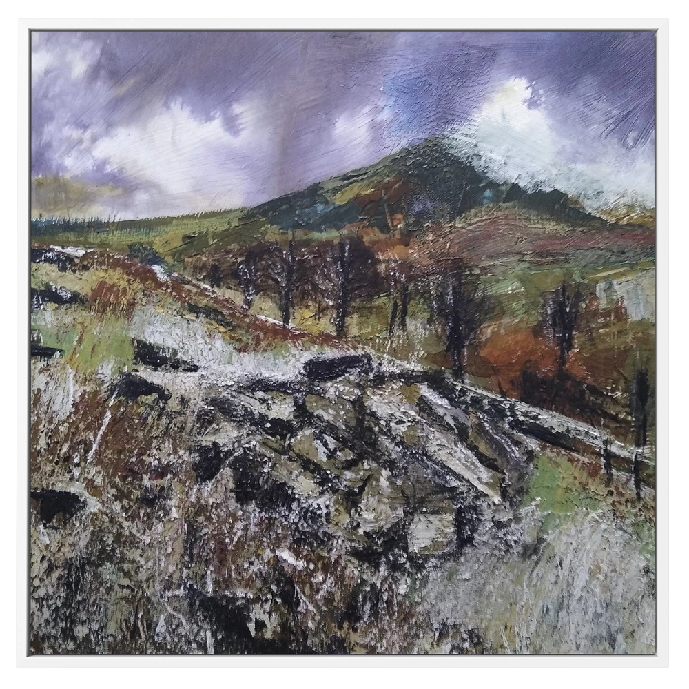 'Rocky Outcrop' Pat Richardson White Framed Canvas Artwork