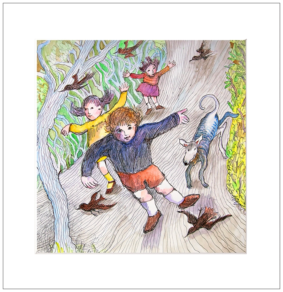 'Flying with the Birds', Kate Collins. Mounted art print.