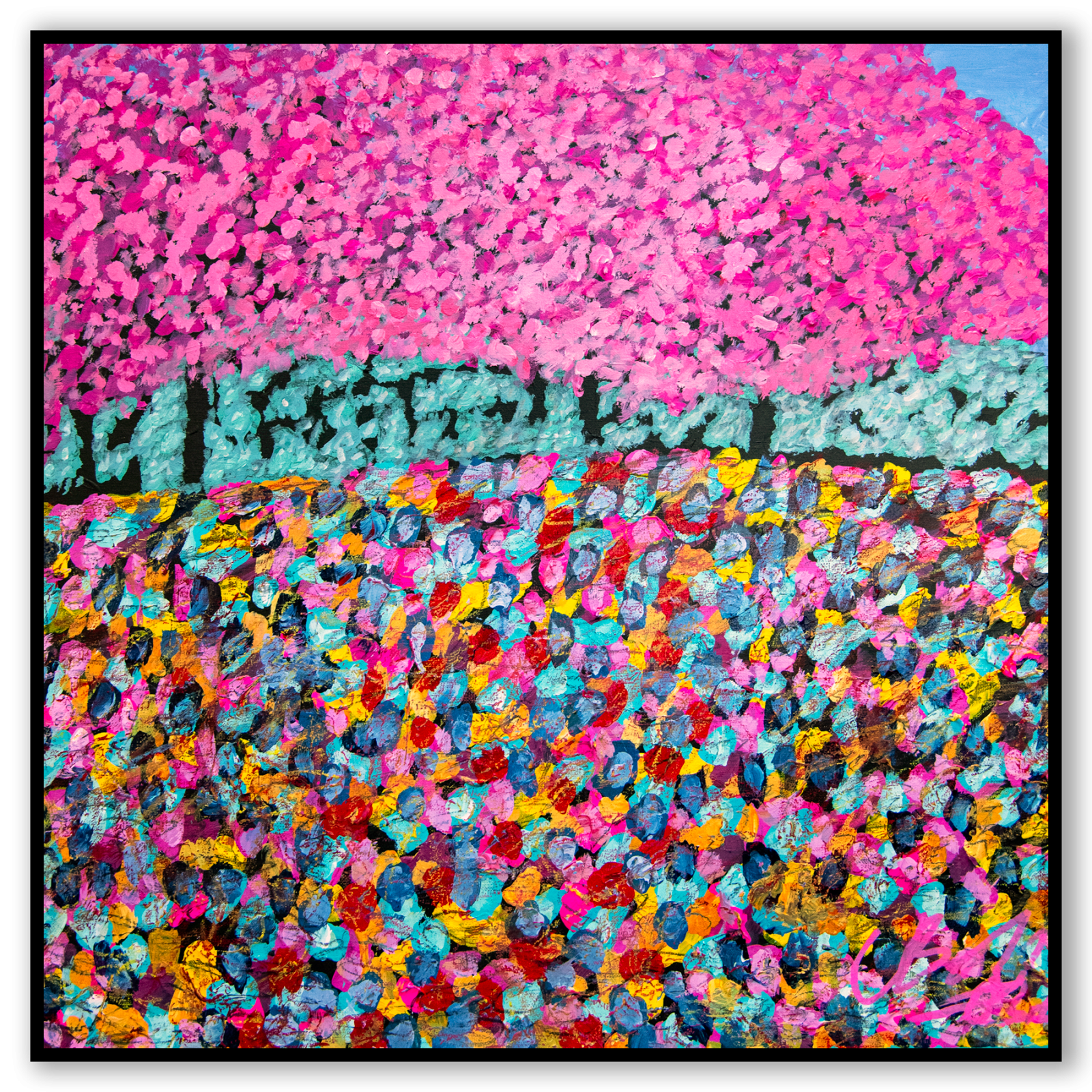 'Field of Flowers', Caroline Boff. A framed art canvas print.