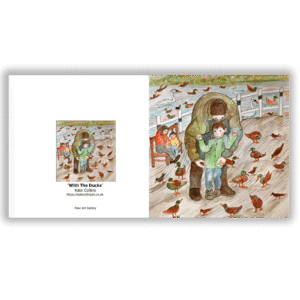 With the Ducks. An open card by Kate Collins
