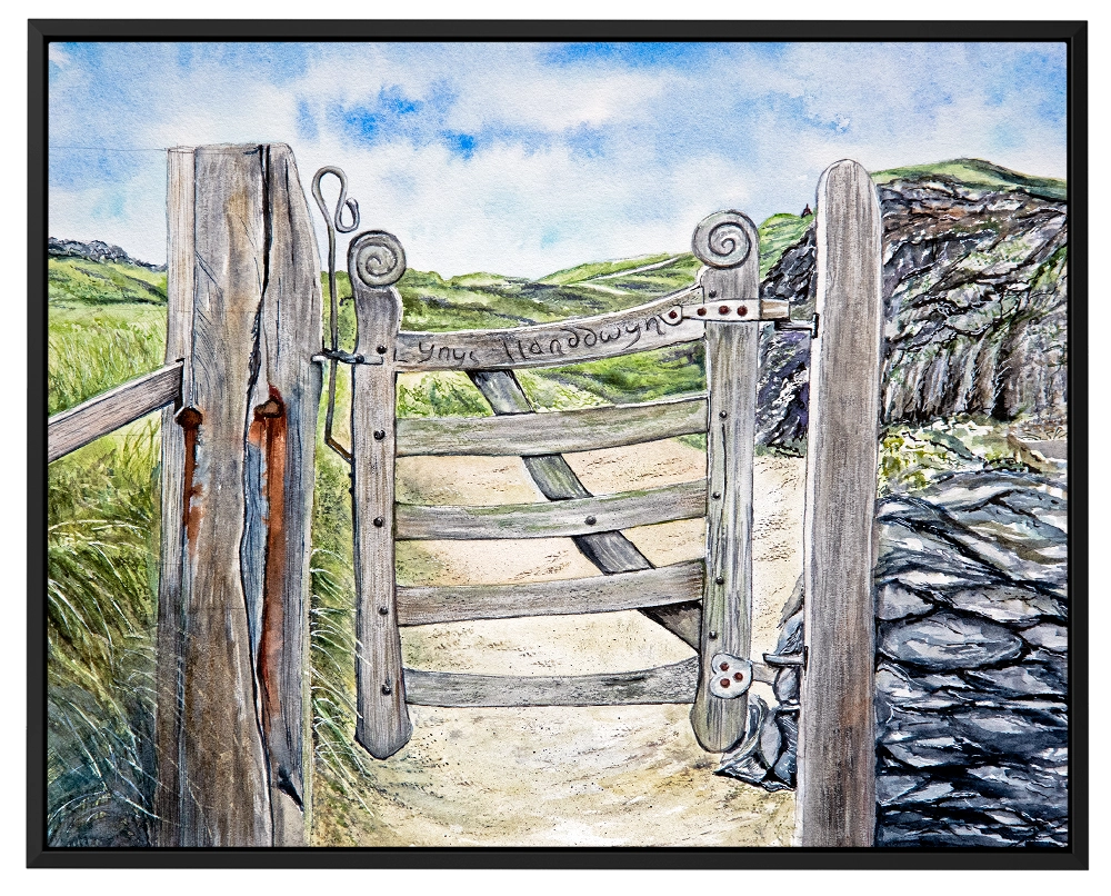 island-gateway-black-framed-canvas-art