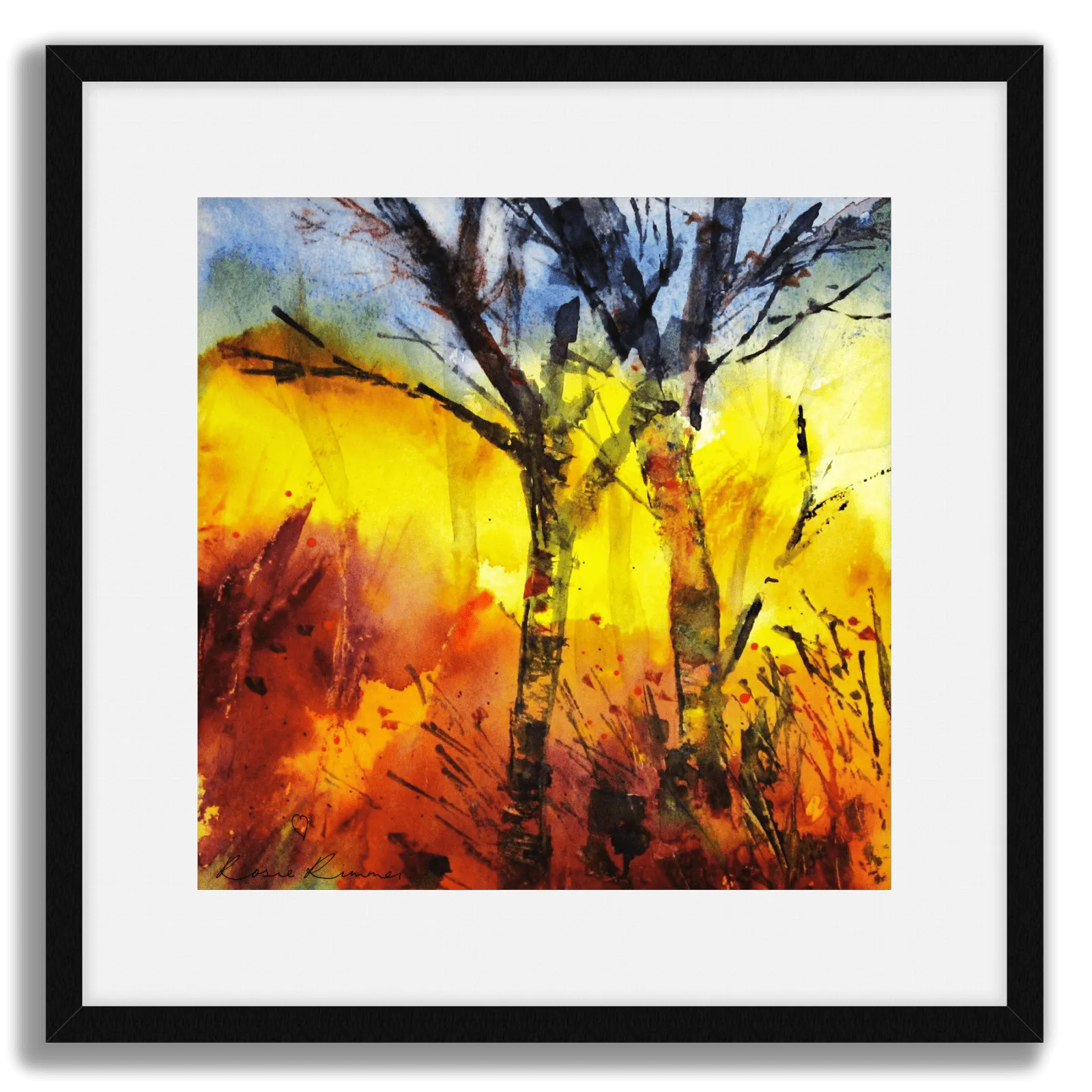Silver Birch. A framed fine art print by Rosie Rimmer