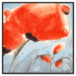 Poppy ll by Rosie Rimmer. Framed canvas art print.