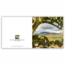 Drystone View to Ingleborough. A card by Stephen Knowles