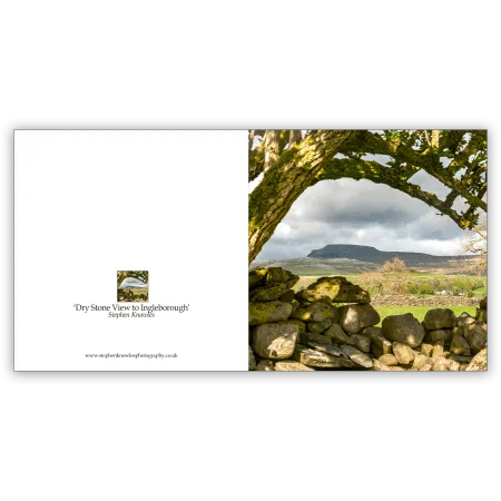Drystone View to Ingleborough. A card by Stephen Knowles
